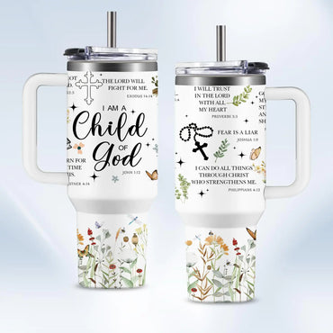 HYMONA Christian Gifts for Women Faith Tumblers for Women - Christian Coffee Tumbler 40Oz I Am A Child of God Gifts Cup Religious Gifts for Women Biblical Gifts for Women Spiritual Gifts for Women-calyuva