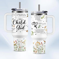 HYMONA Christian Gifts for Women Faith Tumblers for Women - Christian Coffee Tumbler 40Oz I Am A Child of God Gifts Cup Religious Gifts for Women Biblical Gifts for Women Spiritual Gifts for Women