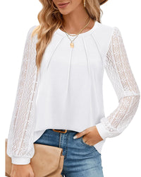VALOLIA White Blouse for Women Dressy Tops for Women Work Shirts for Women Blouses for Women Business Casual White X-Large