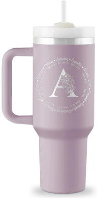 Christian Gifts for Women Religious Gifts for Women Monogrammed 40 oz Engraved Tumbler Spiritual Inspirational Gifts Faith based gifts Bible Gift Christian Tumbler for Women Initial Christian Cup